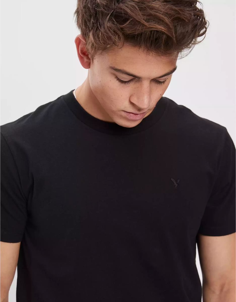 T Shirts American Eagle AE Super Soft Legend Slim Fit Noir Homme | RVQ-99888103